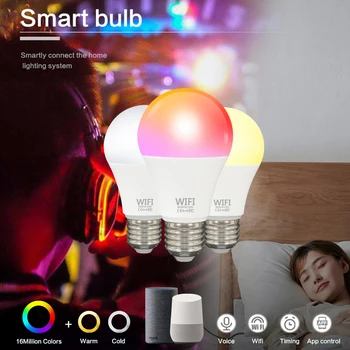 E27 22 LED Lemputės Šviesos Magija Pritemdomi Spalva Keičiasi RGB WiFi Smart Lempos Šviesos Funkcija Smart Lemputė