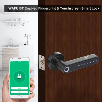 WAFU WF-016 pirštų Atspaudų Durų Užraktas Smart Bluetooth Slaptažodį, Rankena, Spyna APP Atrakinti imobilizavimo Veikia su iOS/Android