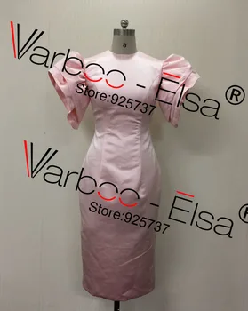 Chalatas de bal courte afrikos aukšto kaklo Rožinės promenadzie suknelė 2018 apvalkalą arbata ilgis arabijos prom dresses oficialią vakaro suknelės, suknelės
