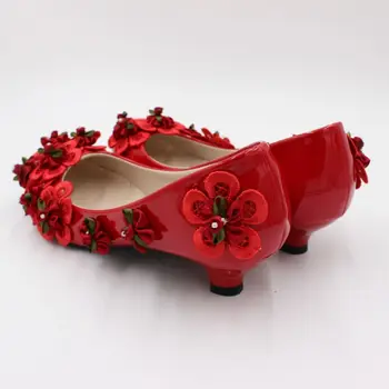 3CM kulnas raudonos gėlės šalies siurbliai, batai, rankų darbo NQ255 prabangos šalis vakarienė prom ponios jubiliejų šokių raudona siurblys batai