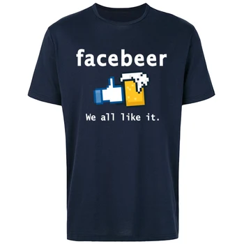 Juokinga Alaus T-shirt Facebeer Mes Visi, Kaip Jis Top Marškinėliai Nauja Apvalios Kaklo Marškinėlius Dovanų trumpomis Rankovėmis Medvilnė Jaunų Tee Marškinėliai