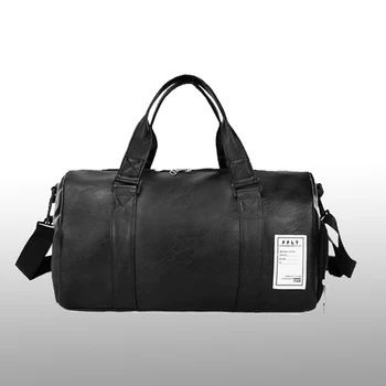 Mados Kokybės kelioninis Krepšys Moterims black PU Oda Sporto Krepšiai rankinį Bagažą Vyrų Duffle Bag