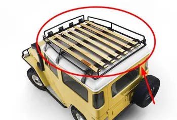 CChand Metalo bagažo medinių stogo bagažinės w/valdybos ar LED Žibintai RC4WD 1/10 G2 Land Cruiser/FJ40 RC automobilių dalys, žaislai