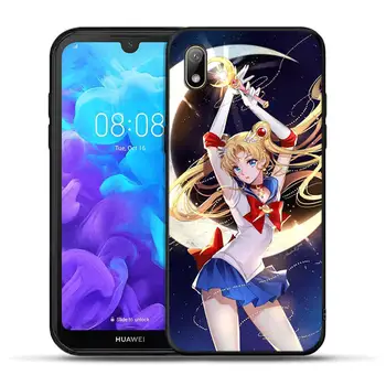 Mielas Anime Sailor Moon Telefono Dangtelis Huawei Y5 Lite Y6 Premjero 2018 2019 Y7 Y9 Premjero 2019 Atveju Už Garbę 7A Pro 8S P Smart Z