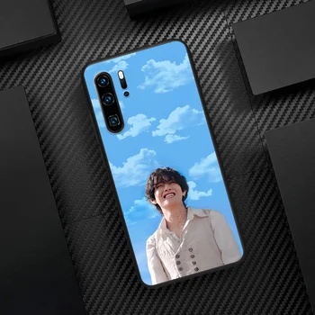 Bangtan Berniukai Kim Hyung-Tae Telefoną Atveju Huawei P Mate 10 20 30 40 Pro Lite Smart 2019 2021 juoda Hoesjes Silikono Atgal Prabanga