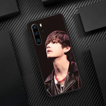 Bangtan Berniukai Kim Hyung-Tae Telefoną Atveju Huawei P Mate 10 20 30 40 Pro Lite Smart 2019 2021 juoda Hoesjes Silikono Atgal Prabanga