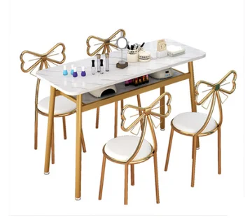 Manikiūro stalas, kėdė nustatyti speciali kaina ekonominių manikiūro parduotuvė vieną dvigubo mažų grynųjų raudona manikiūro stalas, modernus ir paprasta