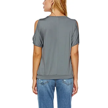 Plunksnų spausdinti trumparankoviai stebėjimo T-shirt vasaros moterų viršūnių laisvi megztiniai megztinis marškinėliai šikšnosparnių rankovėmis apvalios kaklo daugiaspalvis