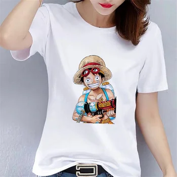 2021 Vienas Gabalas Marškinėliai Japonų Anime Marškinėliai Moterims T-shirt Luffy T Marškiniai, Drabužiai, Marškinėliai Spausdinami Marškinėlius trumpomis Rankovėmis Tee Viršų
