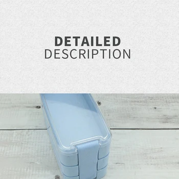Kūrybinės 3-sluoksnis Bento Box Eco-Friendly Priešpiečių Dėžutė Maisto Konteineryje 900ml Kviečių Šiaudų Medžiaga Microwavable Indai Lunchbox
