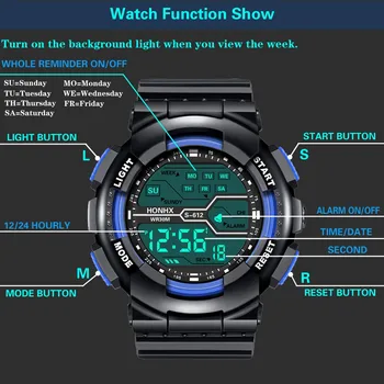 Kvarco Judėjimas Vandeniui Žiūrėti Berniukas LCD Skaitmeninis Chronometras Gumos Sporto Riešo Žiūrėti Aukštos Kokybės rankinius Laikrodžius