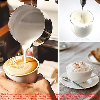 Nerūdijančio Plieno Pieno Putų Elektrinį Rankinį Maišytuvą Maišytuvą Pieno Foamer Kūrėjas, Kava Latte, Cappuccino Karštas Šokoladas