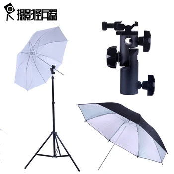 Išjunkite fotoaparato blykstės laikiklį, reflektorius, skėtis, minkštas skėtis nustatyti, metalo E tipo lempos laikiklis fotografijos įranga, photographyCD15