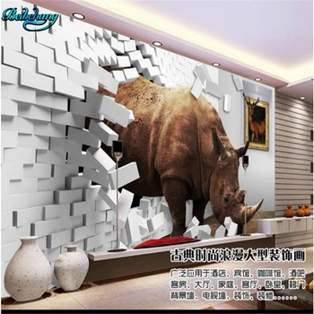 Beibehang Raganosio 3d 3d kūrybos plytų sienelės apdailos TV foną užsakymą neaustinių tapetai sienų freskomis