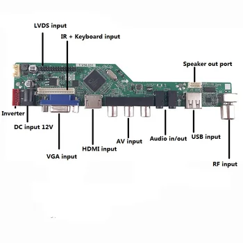 Rinkinys LP173WD1 Ekranu Garso Nuotolinio 40pin 1600x900 VGA, TV AV USB HDMI Valdytojas Doard LVDS Skydelio LED LCD Monitorius