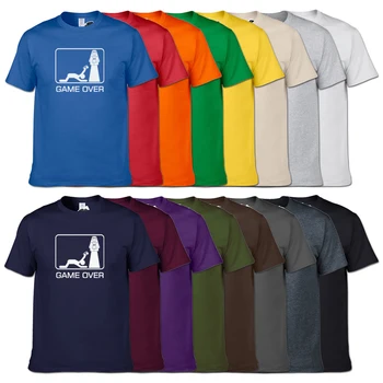 2018 Įdomus Atsitiktinis T Shirts Tuoktis Žaidimas Baigtas Tinka Medvilnės Vyro Žmona Spausdinimo Vyrų Vasaros trumpomis Rankovėmis, Camisetas Personalizadas