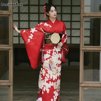2021 moterų japonų tradicinis kostiumas moteriška gėlių japonų kimono suknelę etape cosplay ponios yukata kimono kostiumas