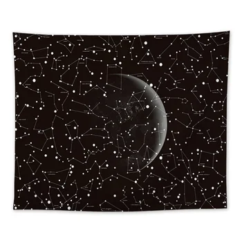 Gobelenas Cosmic Black Star Mėnulis Serija Šiaurės Siena Antklodė Laisvalaikio Sofa Fone Audinio Apdaila Nw
