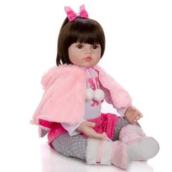 Mergaitės lėlės žaislas 48cm 3/4 mini minkšto Silikono lėlės reborn Tikroviška modeliavimas kūdikių rudos arba mėlynos akys, princesė dovanos Vaikams