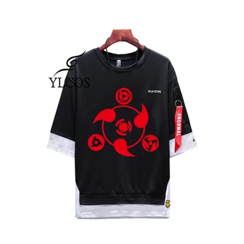 Anime Naruto T-shirt Uchiha Itachi Sharingan, Cosplay Kostiumų Juoda Balta Trumpas Rankovės Mados Kostiumai kostiumas