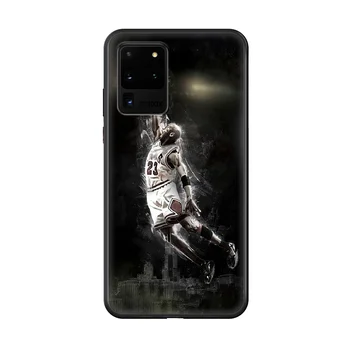 Krepšinio Jordanija James Kobe Telefono padengti korpuso SamSung Galaxy S 5 6 7 8 9 10 20 Krašto Plus E Lite Ultra black atgal meno