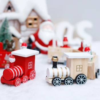 2020 m. Vaikams Kalėdų Žaislai Mini Medinis Traukinio Šeimos Namų Dekoro Kūdikių Montessori Medines Automobilių Transporto Žaislas Naujųjų Metų Dovana Vaikams