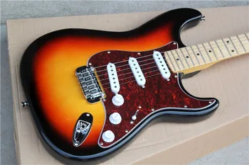 Gamyklos custom elektrinė gitara su SSS paėmimas,raudona vėžlio pickguard, 