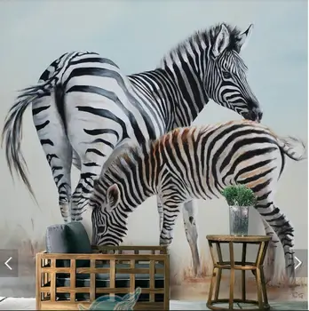 Zebra Gyvūnų Tapetai, Freskos Stereo Sienos Popieriaus ritinėliai Kambarį Namo Sienų Dekoras Atspausdintas Foto Tapetai 3d Sienų Freskomis