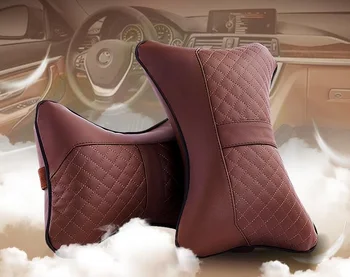 Auto Automobilio Sėdynės pagalvė pagalvėlės pagalvėlės Universalus Tinka VISUREIGIS sedano priekinių/galinių sėdynių automobilių dalys patikrinti projektinių PU odos Wh