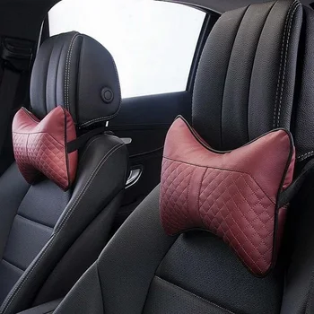 Auto Automobilio Sėdynės pagalvė pagalvėlės pagalvėlės Universalus Tinka VISUREIGIS sedano priekinių/galinių sėdynių automobilių dalys patikrinti projektinių PU odos Wh