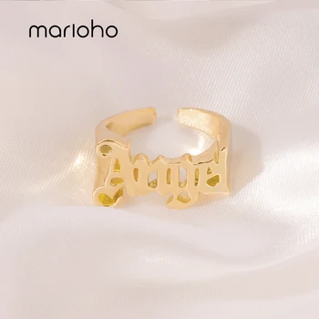 Marioho Naujas Senas Anglų Šrifto Ponios Angelas Žiedas Moterų Lydinio Žiedas, Auksinis Žiedas, Moterų Žiedas Bižuterijos 2020 M.