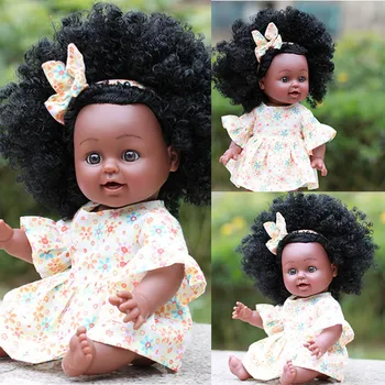Juoda Mergina Lėlės Afrikos Amerikos Žaisti Lėlės Tikroviška 35cm Kūdikių Žaisti Lėlės, žaislai berniukams