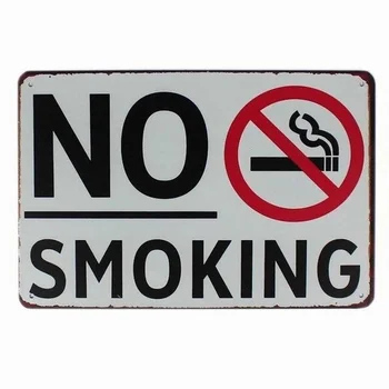 Įspėjimas draudžiama Rūkyti Metalo Pasirašyti Derliaus Skardos Kavinė Apdailos Pub Retro Sienos Apnašas Dekoratyvinis Namų Dekoro 20x30cm
