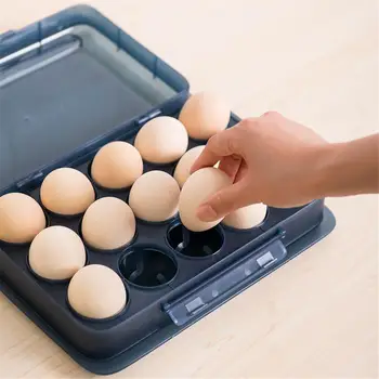 15 Kiaušinių Laikiklį Padėklai Su Maisto Saugojimo Konteineris Virtuvės Šaldytuvas Šviežių Išlaikyti Permatomas Vertikalus Kiaušinių Laikymo Dėžutė