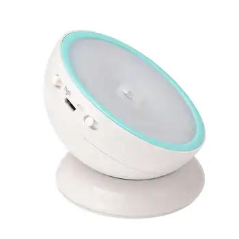 Įkraunamas USB LED Judesio Jutiklis Nakties Šviesos 360 Sukasi Tualetas, WC, Virtuvės, Miegamojo, Kabineto Sienos Nešiojamų Skaityti Stalo Lempa