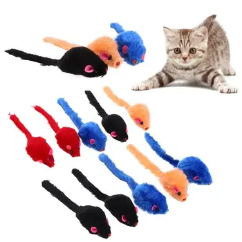 10vnt/daug Mini Spalvinga Katė Žaislai, Pliušas False Pelės Žaislai Katėms Kitten
