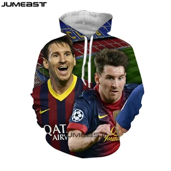 Jumeast Prekės ženklo Vyrai/Moterys 3D Atspausdintas Palaidinukė Futbolo Žvaigždė Lionelis Messi ilgomis Rankovėmis Mados Bžūp Bliuzono Sportas Megztinis Hoodies