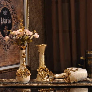 Keramikos vaza šiaurės Electroplated aukso Vazos, keramikinės Vazos, namų dekoro Džiovintų Gėlių Butelį, Baras, kavinė kambario apdaila
