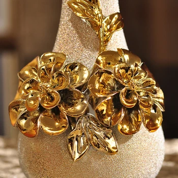 Keramikos vaza šiaurės Electroplated aukso Vazos, keramikinės Vazos, namų dekoro Džiovintų Gėlių Butelį, Baras, kavinė kambario apdaila
