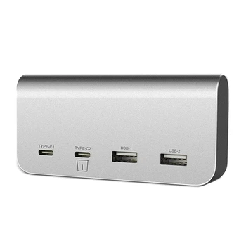 Už Tesla Modelis 3 Modelis Y USB Šakotuvą, Konsolė Adapteris Priedai USB Hub 4 Prievadų Tipas-C Įkrovimo Pagalvėlę Jungtis