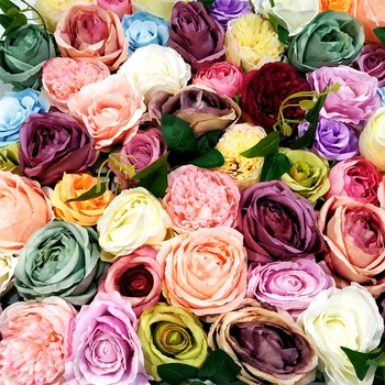 50x50cm Dirbtinio Šilko Rožė, Bijūnas Gėlių Plokštės 3D Vestuvių Fonas Sienų Apdailai Romantiška Netikrą Gėlės Etape Šaliai Dekoro