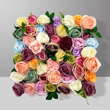 50x50cm Dirbtinio Šilko Rožė, Bijūnas Gėlių Plokštės 3D Vestuvių Fonas Sienų Apdailai Romantiška Netikrą Gėlės Etape Šaliai Dekoro