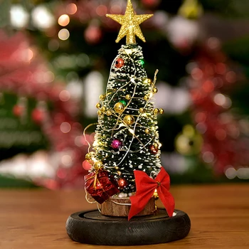 Kalėdų Naktį Šviesos Dekoratyvinės Šviesos Darbalaukio Kalėdų Medžio, Stiklo Kupolas Ekranas Ornamentu Miegamasis LED Kalėdų Medžio Dovana Šeimai
