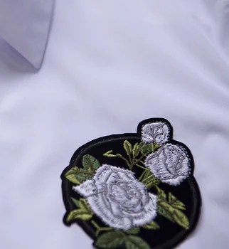 Gėlių Vyrų Prabanga Siuvinėjimo ilgomis Rankovėmis Mens Suknelė Balta Juoda Atsitiktinis Plius Dydis 4xl Marškinėliai Vyras