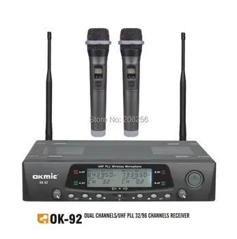 Naujas OKMIC GERAI-92 Aukštos Kokybės Bevielis Dual nešiojamą KTV 32/96 UHF/PLL Profesinės Belaidžio Mikrofono dažnis