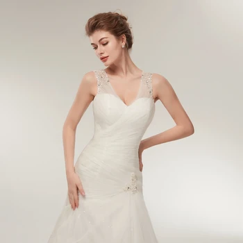 Naujas Atvykimo Undinė Vestuvių suknelės 2021 vestido de noiva Casamento Balto Dramblio kaulo vestuvių suknelės brautkleid Pigi vestuvinė suknelė