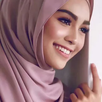 (12 vnt/daug) 2017 karšto pardavimo didelis dydis burbulas šifono paprasto skaros vientisos spalvos musulmonų ilgas šalikas/šalikai islamo hijab GYW18