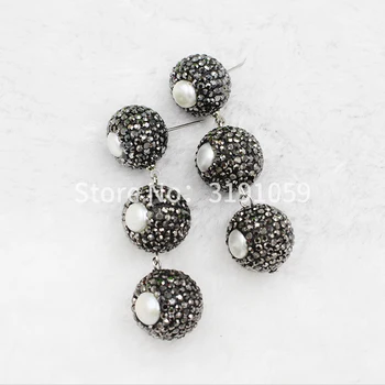 34/5000 2017 klasikinis gėlo vandens perlų auskarai black pearl juvelyrika vestuvių dovana auskarai moterų didmeninė auskarai