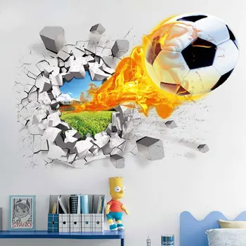 3D Kulka Futbolo Vaikai Sienų Lipdukai Sienų Lipdukai Nuimamas Sienų Lipdukai Vaikams vaikų Darželio Miegamojo Kambarį