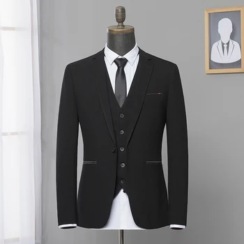 2019 m. pavasarį naujas Vyrų kostiumas Mados trijų dalių vyriški drabužiai Verslo atsitiktinis tinka klasikinė Vestuvinė suknelė ponai